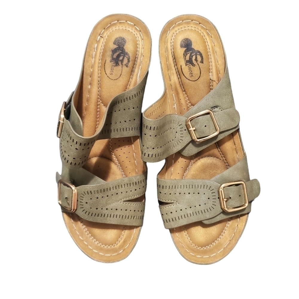 GC Shoes Olive Green Wedge